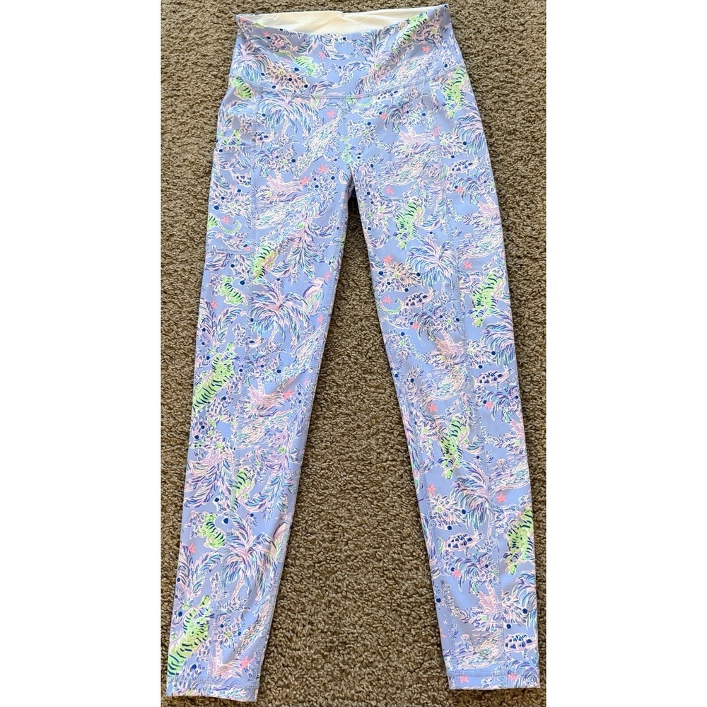 Lilly Pulitzer Luxletic UPF 50+ Weekender High Rise Leggings Sz Small Tiger Palm